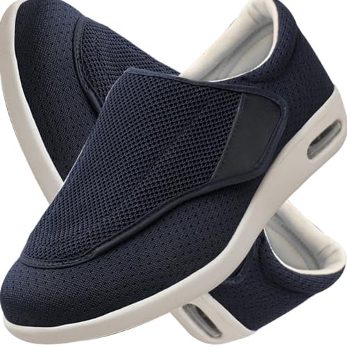 Möge Herren Diabetiker Wanderschuhe Ödem-Schuhe für Geschwollene Füße Fußgewölbe Unterstützung Orthopädische Sneaker Atmungsaktive und Bequeme Schuhe (Color : Blue, Size : 35 EU) von Möge