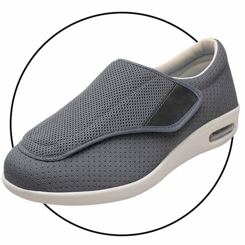 Möge Herren Diabetiker ödeme Schuhe Diabetiker Schuhe Herren Klettverschluss Casual Medizinische Schuhe Rehaschuhe Walkingschuhe Freizeitschuhe(Color:Gray,Size:35 EU) von Möge