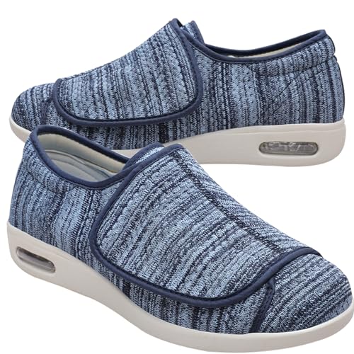 Möge Herren Schuhe Extra Breite Füße Bequem Turnschuhe Orthopädische Orthopädische Schuhe Herren Klettverschluss Schuhe Breit Herren Schuhe Geschwollene Füße(LightBlue,42 EU) von Möge