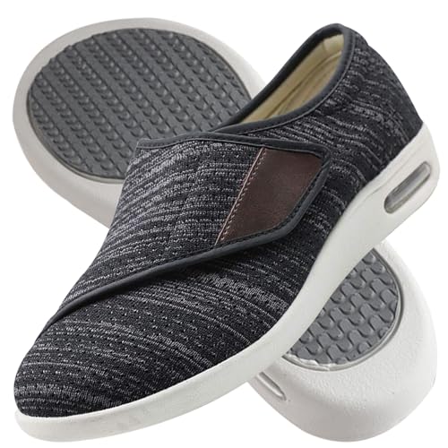 Möge Orthopädische Schuhe zum Gehen Herren Slip on Sneakers Atmungsaktiv Laufschuhe Bequem Turnschuhe Outdoor Fitness Sportschuhe Leichtgewichts Straßenlaufschuhe(BlackGrey,42 EU) von Möge