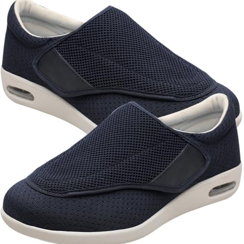 Sandalen für Geschwollen Füße Slip On Sneakers Herren Walkingschuhe Extra Weit Business Walkingschuhe Sportschuhe Leichte Laufschuhe Atmungsaktive (Color : Blue, Size : 37.5 EU) von Möge