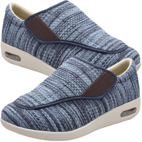 Sandalen für Geschwollen Füße Slip On Sneakers Herren Walkingschuhe Extra Weit Business Walkingschuhe Sportschuhe Leichte Laufschuhe Atmungsaktive (Color : LightBlue, Size : 37.5 EU) von Möge