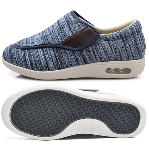 Möge Schuhe Herren Extra Breit Diabetiker Diabetiker Schuhe Herren Damen extra weit Senioren Orthopädische Hausschuhe mit Klettverschluss für geschwollen Füße (Color : LightBlue, Size : 36 EU) von Möge