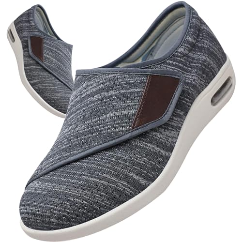 Möge Schuhe Herren Sneaker Damen Rehaschuhe Klettverschluss Verbandsschuhe Damen Orthopädische Hausschuhe Weit Diabetiker Schuhe Unisex Gesundheitsschuhe Therapieschuhe(DarkGrey,36 EU) von Möge