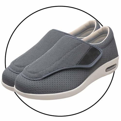 Möge Slip On Loafer für Herren Wanderschuhe Herren Extra Breit Leicht rutschfeste Outdoor Schuhe Atmungsaktiv Freizeitschuhe Slip-on Walkingschuhe Weit Herren Sneaker(Color:Gray,Size:43 EU) von Möge