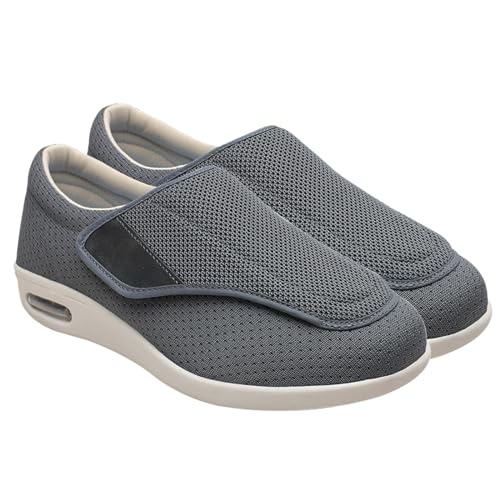 Möge Turnschuhe Mit Klettverschluss Diabetiker Schuhe Herren Orthopädische Hausschuhe Extra Weit Freizeitschuhe Hallux Orthopädische Schuhe Herren(Color:Gray,Size:39 EU) von Möge