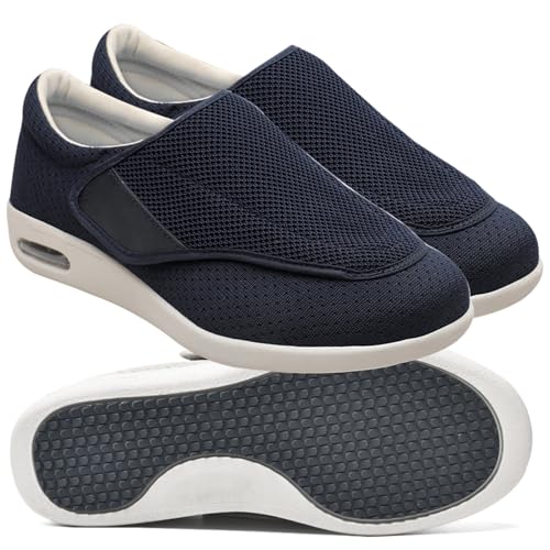 Orthopädische Turnschuhe Herren Diabetikerschuhe Schuhe für die Pflege von diabetischen Fußpatienten Rehabilitationsschuhe für Fußverletzungen Gesundheitsschuh für Senioren ( Color : Blue , Size : 37. von Möge