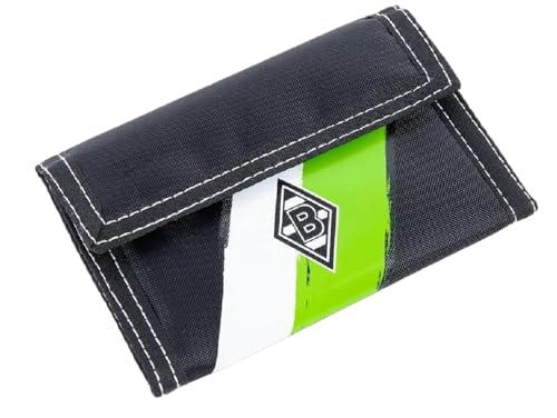 Mönchengladbach Borussia Geldbörse Nylon schwarz/weiß/grün Portmonee Geldbeutel BMG - Plus Lesezeichen I Love von Mönchengladbach