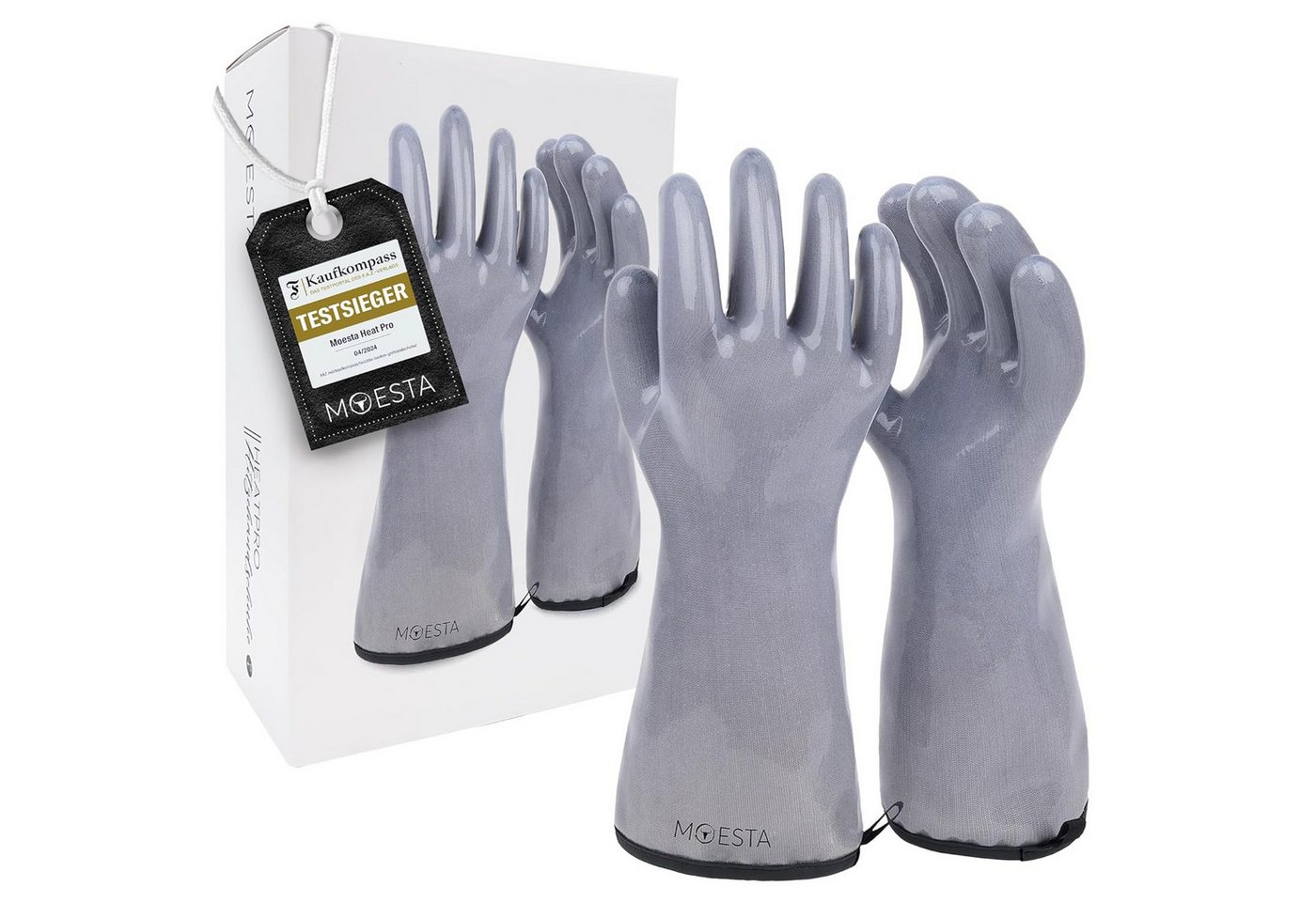 Moesta BBQ Grillhandschuhe HeatPro Hitzehandschuhe - Grillhandschuh Silikon - Grill + Haushalt, hitzebeständig, Maschinenwäsche, hygienisch, Softies Innenfutter Moesta BBQ Grillhandschuhe HeatPro Hitzehandschuhe - Grillhandschuh Silikon - Grill + Haushalt, hitzebeständig, Maschinenwäsche, hygienisch, Softies Innenfutter von Moesta BBQ