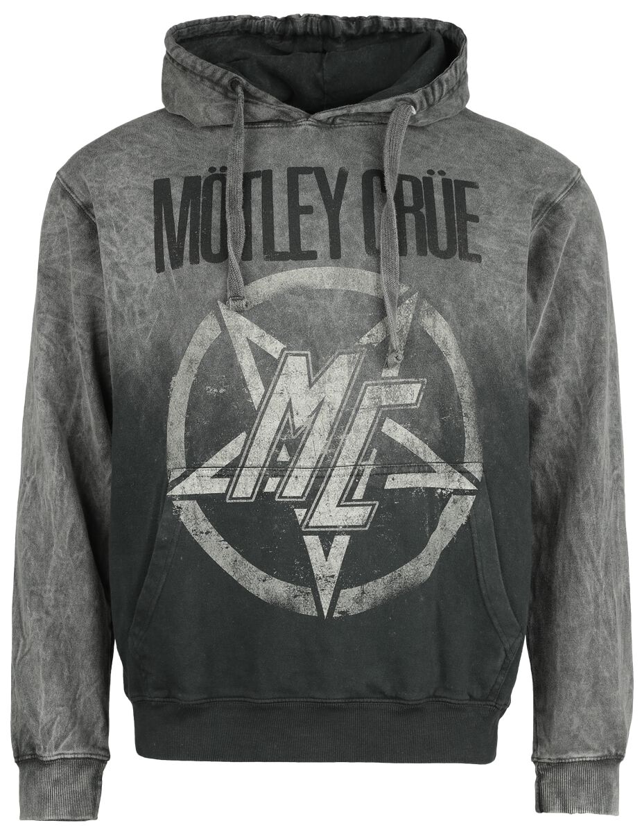 Mötley Crüe Kapuzenpullover - Pentagram - S - für Männer - Größe S - grau  - Lizenziertes Merchandise! von Mötley Crüe