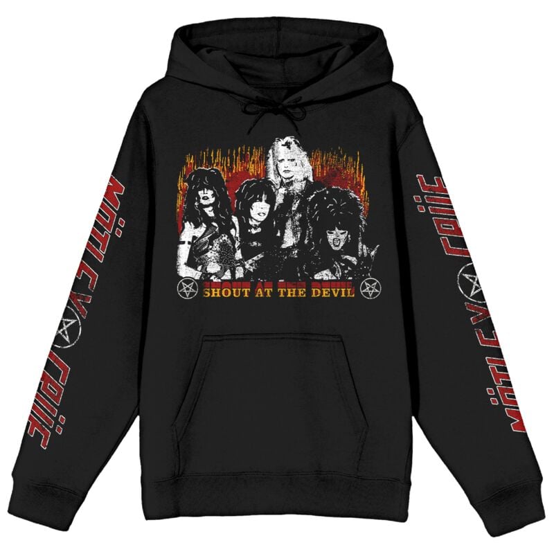 Mötley Crüe Kapuzenpullover - Shout At The Devil Flame - S bis XXL - für Männer - Größe XXL - schwarz  - Lizenziertes Merchandise! von Mötley Crüe