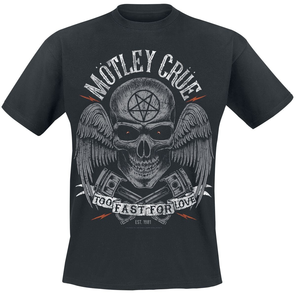 Mötley Crüe T-Shirt - Too Fast For Love Skully - S bis 4XL - für Männer - Größe 3XL - schwarz  - Lizenziertes Merchandise! Mötley Crüe T-Shirt - Too Fast For Love Skully - S bis 4XL - für Männer - Größe 3XL - schwarz  - Lizenziertes Merchandise! von Mötley Crüe