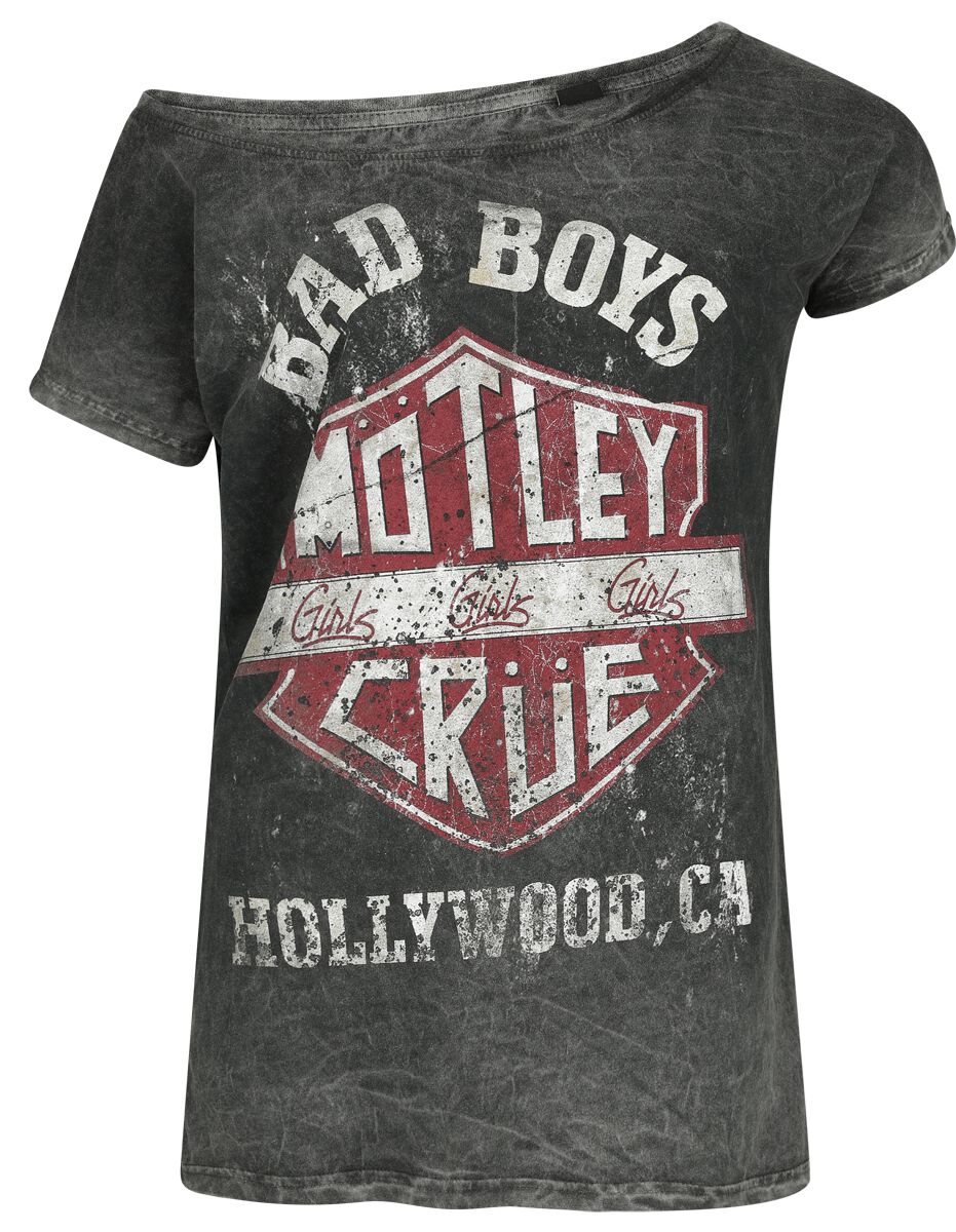 Mötley Crüe T-Shirt - Worn Shield Master - S bis XXL - für Damen - Größe XL - grau  - Lizenziertes Merchandise! von Mötley Crüe