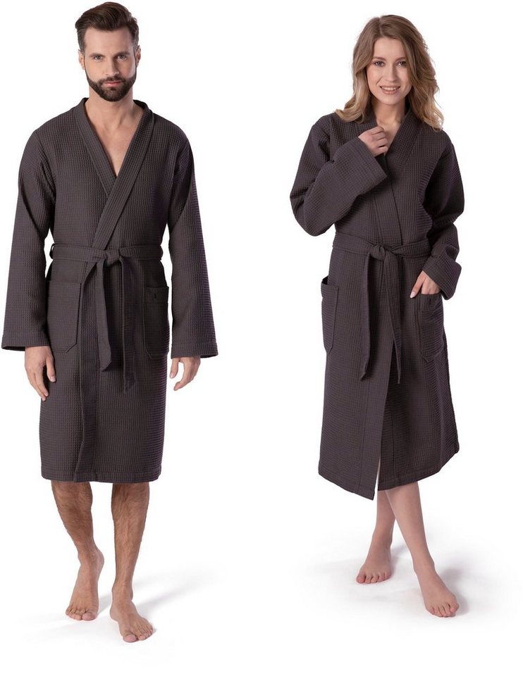 Möve Kimono Homewear, Kurzform, Piqué, Kimono-Kragen, Gürtel, Piquée-Oberfläche von Möve