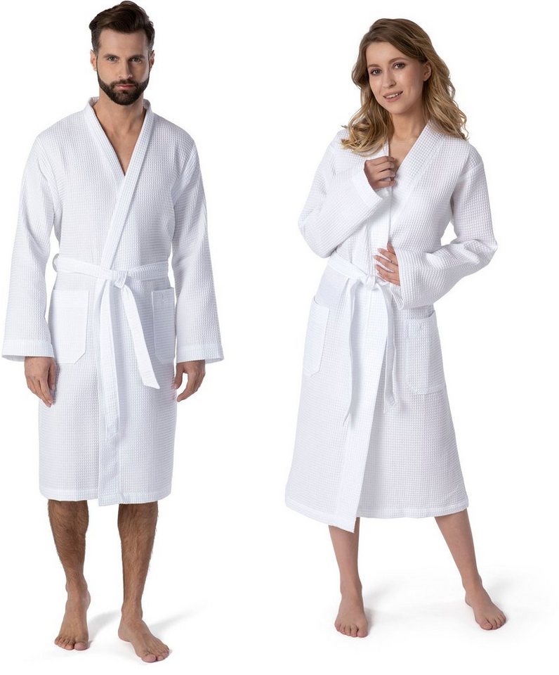 Möve Kimono Homewear, Kurzform, Piqué, Kimono-Kragen, Gürtel, Piquée-Oberfläche von Möve