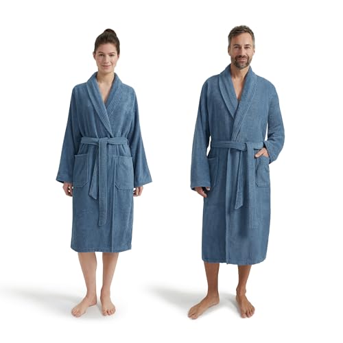 MÖVE Unisex Homewear Basic Schalkragenmantel, Steelblue, Small von Möve