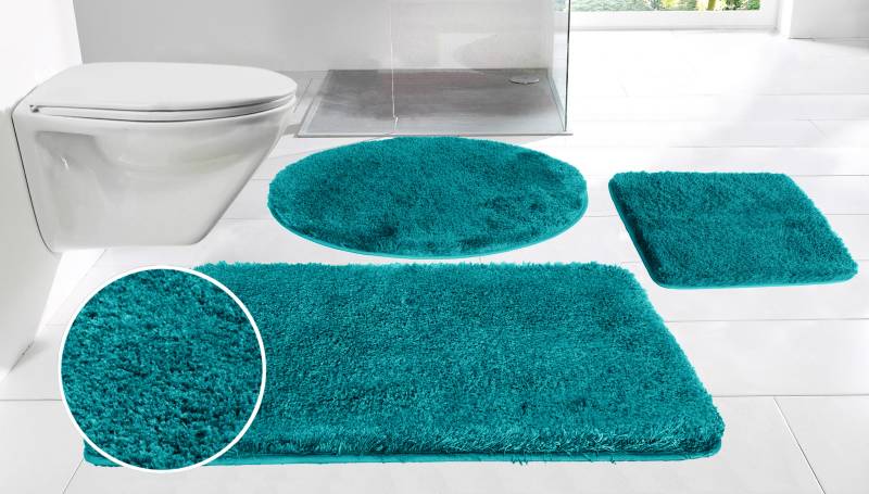 Möve Badematte "Superwuschel, Badvorleger, Badezimmer Teppich" Höhe 40 mm rutschhemmend beschichtet fußbodenheizungsgeeignet  schnell trocknend  strapazierfähig Mikrofaser-Badematte, Badteppich, rechteckig, rund & als 3-tlg. Set von Möve