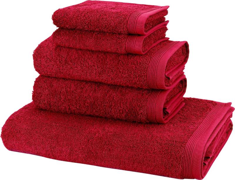 Möve Handtuch Set "Basic", (Set, 5 St., 2 Gästetücher 30x50 cm-2 Handtücher 50x100 cm-1 Badetuch 80x150 cm), 5tlg.-Set: 2xGäste- 2xHand- und 1xBadetuch in Walkfrottier Qualität von Möve
