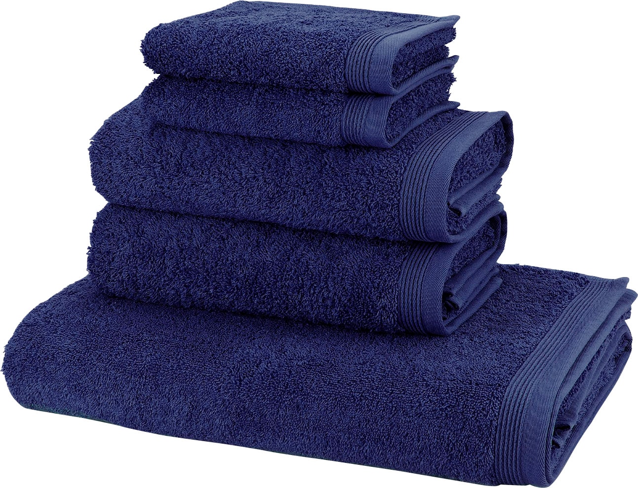 Möve Handtuch Set "Basic" 5tlg.-Set: 2xGäste- 2xHand- und 1xBadetuch in Walkfrottier Qualität von Möve