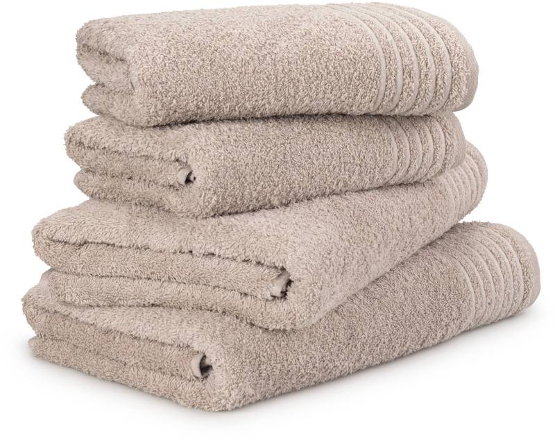 Möve Handtuch Set "New Classic" 4 Stk. Walkfrottier 2x Hand- und 2x Duschtücher, 100% bester Baumwolle (480 g/m²) von Möve