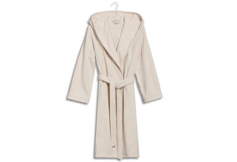 Möve Unisex-Bademantel CALM ESSENCE Kapuze Frottier, Kapuze, 100% Baumwolle, ungefärbtes Garn mit farbigen Noppen von Möve