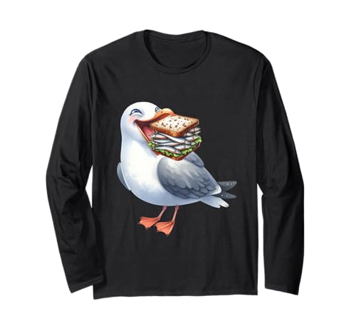 Lachmöwe Möwe Möwen Kind Mädchen Jungen maritim Seevogel Langarmshirt von Möwen Küste Meer Vögel Natur