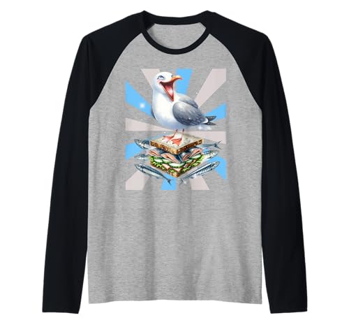 Nordsee Ostsee Möwe Möwen Seevogel Kinder Mädchen Jungen Raglan von Möwen Küste Meer Vögel Natur