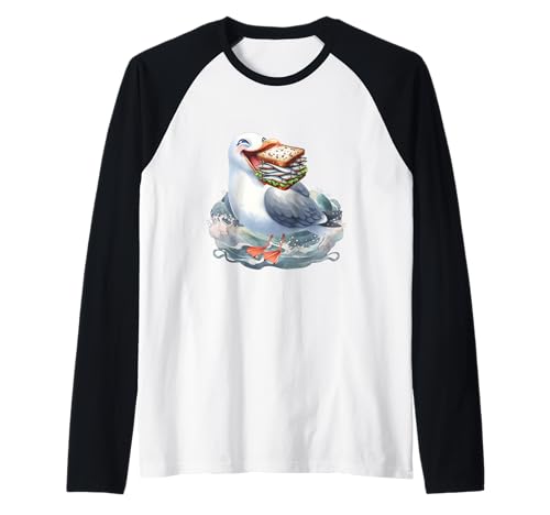 lustig witzig spaßig maritim Möwen Möwe Kind Mädchen Jungen Raglan von Möwen Küste Meer Vögel Natur