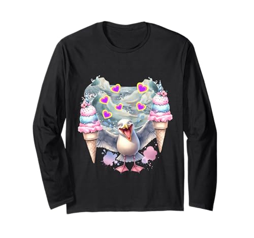 Strand Meer Möwe Lachmöwe EIS maritim Kinder Langarmshirt Strand Meer Möwe Lachmöwe EIS maritim Kinder Langarmshirt von Möwen Möwe Küste Meer Vögel Natur