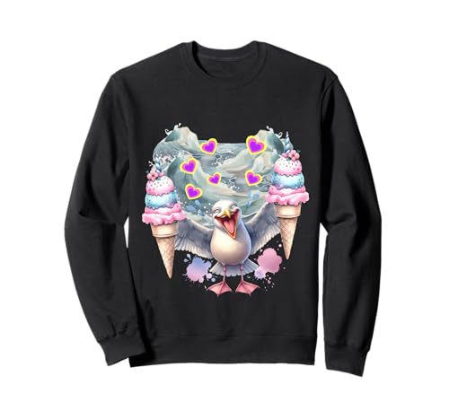 Strand Meer Möwe Lachmöwe EIS maritim Kinder Sweatshirt Strand Meer Möwe Lachmöwe EIS maritim Kinder Sweatshirt von Möwen Möwe Küste Meer Vögel Natur