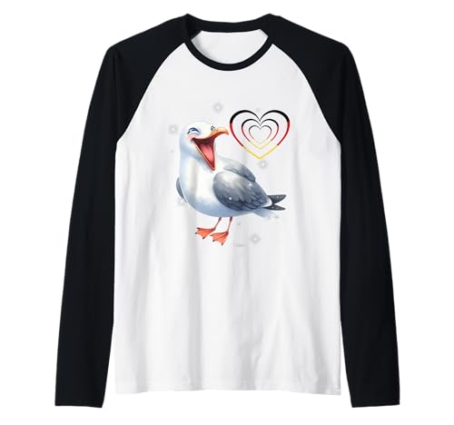 maritim Deutschland Möwe Möwen Lachmöwe Kinder 60er Raglan maritim Deutschland Möwe Möwen Lachmöwe Kinder 60er Raglan von Möwen Möwe Küste Meer Vögel Natur