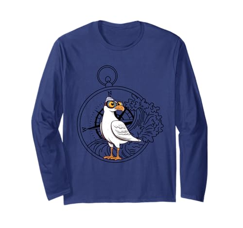 maritim Möwen Möwe Kinder Kompass Kind Windrose Seemöwe Langarmshirt maritim Möwen Möwe Kinder Kompass Kind Windrose Seemöwe Langarmshirt von Möwen Möwe Küste Meer Vögel Natur