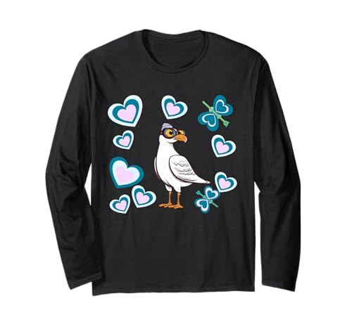 maritim Retro Möwe Kinder Mädchen Jungen 60er Langarmshirt maritim Retro Möwe Kinder Mädchen Jungen 60er Langarmshirt von Möwen Möwe Küste Meer Vögel Natur