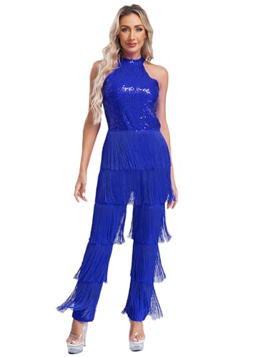 Moggemol Disco Kostüm Für Damen Glitzer Fransen Hosen Mit Schlag 80er Jahre Tanzanzug Königsblau L Moggemol Disco Kostüm Für Damen Glitzer Fransen Hosen Mit Schlag 80er Jahre Tanzanzug Königsblau L von Moggemol