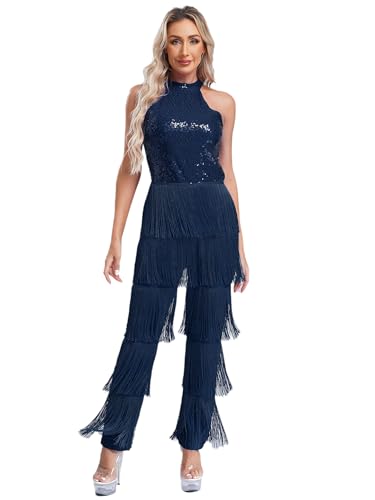 Moggemol Disco Kostüm Für Damen Glitzer Fransen Hosen Mit Schlag 80er Jahre Tanzanzug Marineblau M Moggemol Disco Kostüm Für Damen Glitzer Fransen Hosen Mit Schlag 80er Jahre Tanzanzug Marineblau M von Moggemol