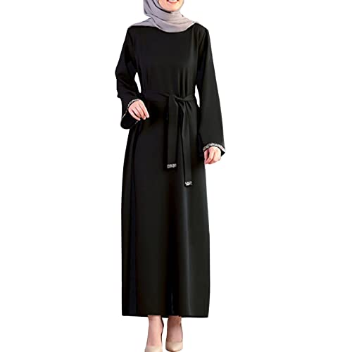 Damen Kleid Muslimisches Robe für Damen Islamische Abaya Arabisch Langarm Muslimische Robe Gebet Abaya Kleid Islamischer Naher Osten Dubai Türkei Arabische Muslim Kaftan Kleid Für Ramadan von Moginp