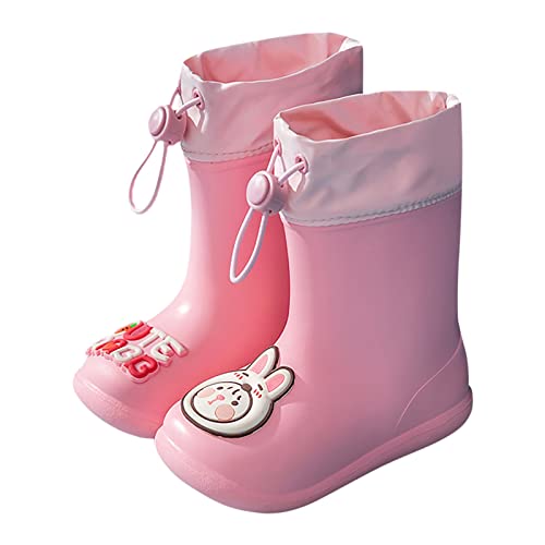 Moginp Frühlings-Sommer-Herbst-nette Karikatur-Tierbaby-Kind-Regen-Schuhe wasserdicht Kinderschuhe Jungen 26 (D4-Pink, 22 Infant) von Moginp