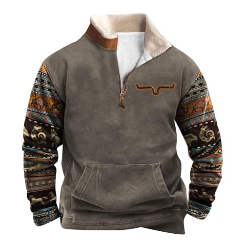 Moginp Herren Kapuzenpullover Baumwolle Sweatshirt Herren Ohne Kapuze Mit Kragen Hoodie Herren Schwarz Reissverschluss Sweatjacke Gefüttert Teddyfleece von Moginp