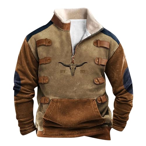 Moginp Kapuzenpullover Herren Baumwolle Sweatshirt Herren Ohne Kapuze Mit Reißverschluss Hoodie Herren Oversize Mit Backprint Sweatjacke Mit Kapuze Gefüttert von Moginp