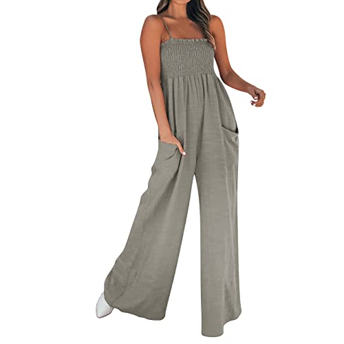 Moginp Lose Jumpsuit Damen Lässiger Stil locker Sommer Ärmellos Romper Casual Overall Vintage Overall Playsuit von Moginp