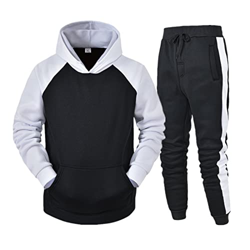 Moginp Trainingsanzug Herren Jogginganzug Herren Set Baumwolle Sportanzug Herren Set Kurz Tracksuit Herren Y2k Freizeitanzug Herren Elegant Streetwear Trainingsanzüge Für Herren (X3-Weiß,XL) von Moginp