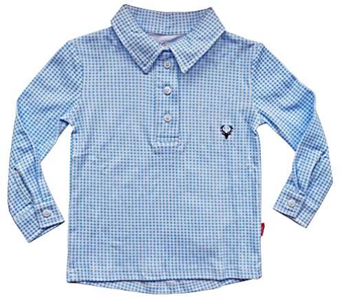 Mogo.cc, Mogoshirt, Vichy BLAU, 98/104, kM, 3-4 Jahre, Langarm von Mogo.cc