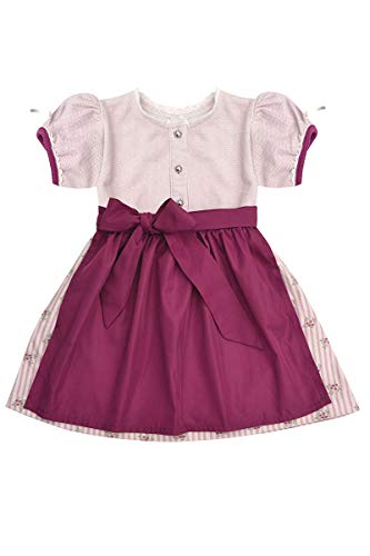 Mogo Baby - Mädchen Baby-Dirndl rosa mit Schürze weinrot, ROSA, 50/56 von Mogo