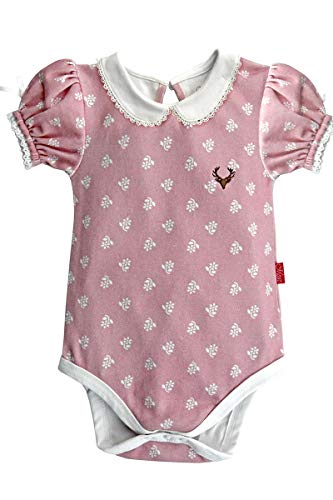 Mogo Baby - Mädchen Mädchen Baby Body Kurzarm Trachtenstyle rosa, ROSA (rosa), 50/56 von Mogo