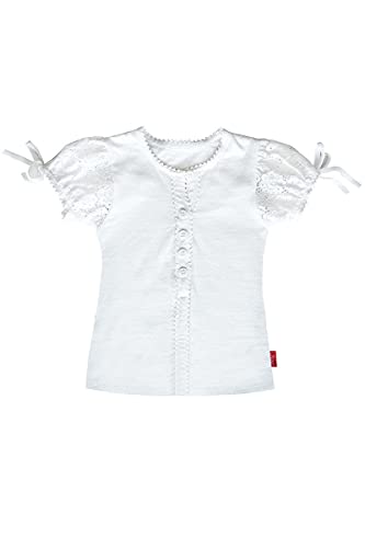 Mogo Baby - Mädchen Mädchen Blusen-Shirt mit kurzen Puffärmeln weiß, Weiss, 110/116 von Mogo