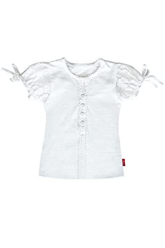 Mogo Baby - Mädchen Mädchen Blusen-Shirt mit kurzen Puffärmeln weiß, Weiss, 98/104 von Mogo