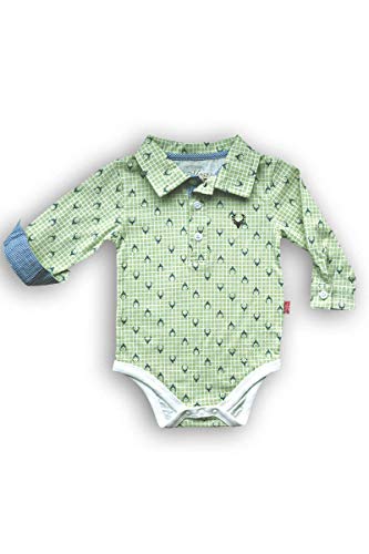 Mogo Unisex - Kinder Alpiner Baby Body Vichy Karo Langarm hellgrün, HELLGRÜN, 62/68 von Mogo