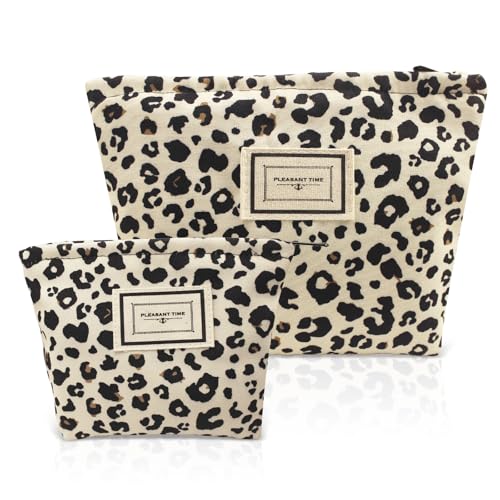 MoguGo Kosmetiktasche Damen 2 Stück – Kulturbeutel Damen mit Reißverschluss, Make Up Tasche & Kulturtasche für Reisen, Schminke & Pflege, Organizer für Frauen & Mädchen von MoguGo