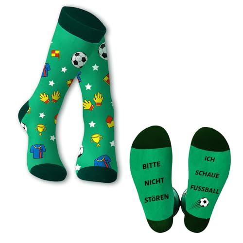 Moguri Fussball Socken, Lustige Geschenke für Männer Damen Geburtstag Kleinigkeiten, Fun Socken Herren Bitte Nicht Stören Socken, mit Spruch Fußball Geschenk,Weihnachten von Moguri