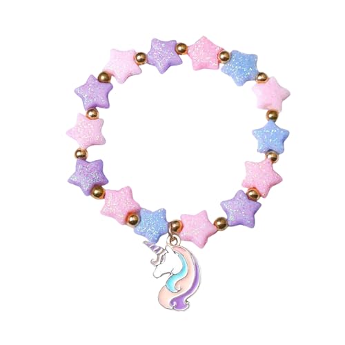 Moguri 1 Stück Einhorn Armband Geschenke für Mädchen，Einhorn Armband mit Buchstaben Regenbogen Einhorn Armbänder Mädchen Schmuck Einhorn Geschenke für Mädchen Tochter von Moguri